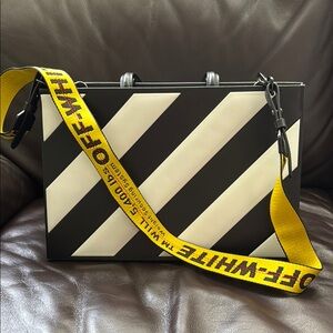 Off-White Black and White Striped Bag